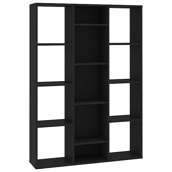 vidaXL Raumteiler/Bücherregal Schwarz 100x24x140 cm Holzwerkstoff günstig online kaufen
