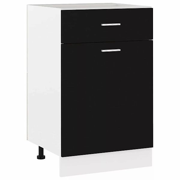 Schubunterschrank Schwarz 50x46x81,5 Cm Spanplatte günstig online kaufen