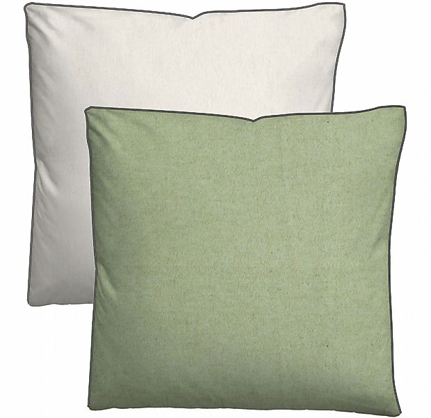 Biberna Kissenbezug "Hermal Flanell mit Reißverschluss, Melange-Optik, Wend günstig online kaufen