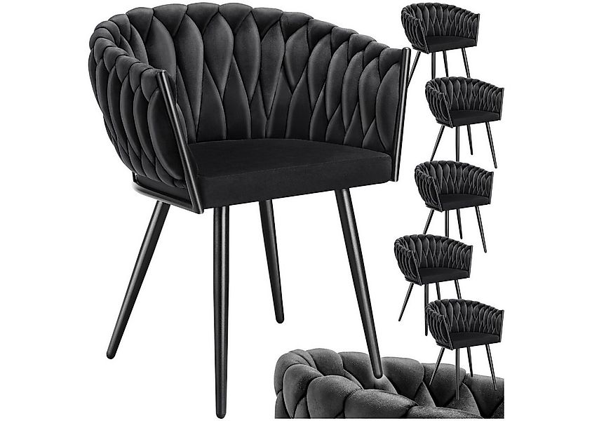 tectake Esszimmerstuhl Küchenstuhl Astano, Belastbarkeit 120 kg, schwarz (S günstig online kaufen