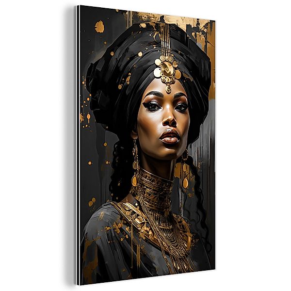 MuchoWow Metallbild Frau - Gold - günstig online kaufen
