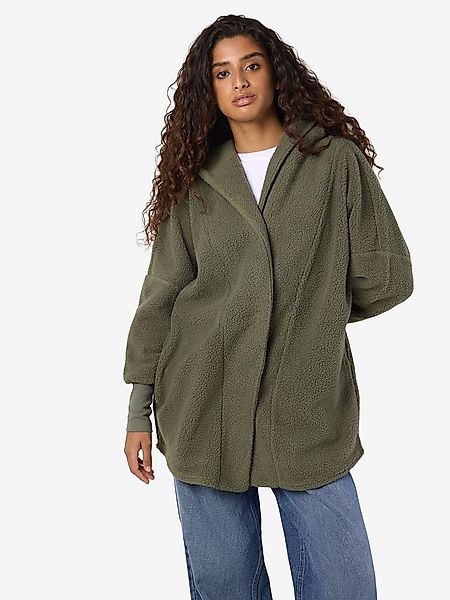 Noisy may Cardigan Teddyfleece Kapuze lockerer Schnitt offene Kanten (1-tlg günstig online kaufen