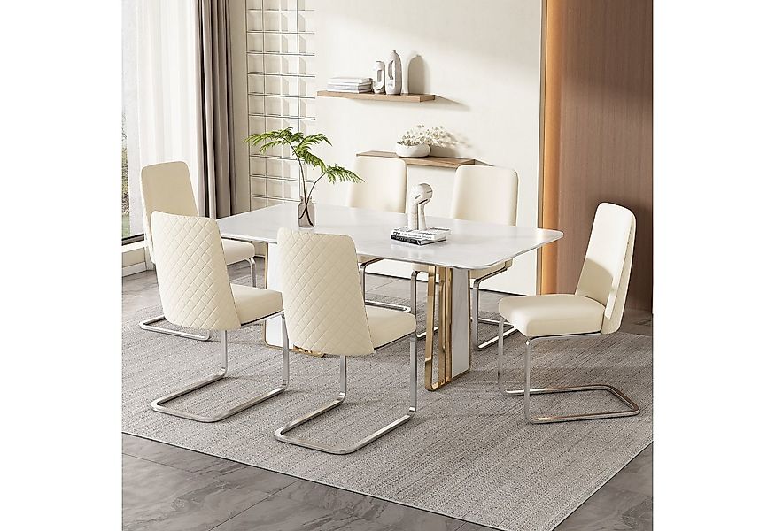 Flieks Freischwinger (Set, 6 St), 6er Set Esszimmerstühle Polsterstuhl Schw günstig online kaufen