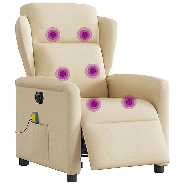 vidaXL Massagesessel Elektrisch Creme Stoff 3303132 günstig online kaufen