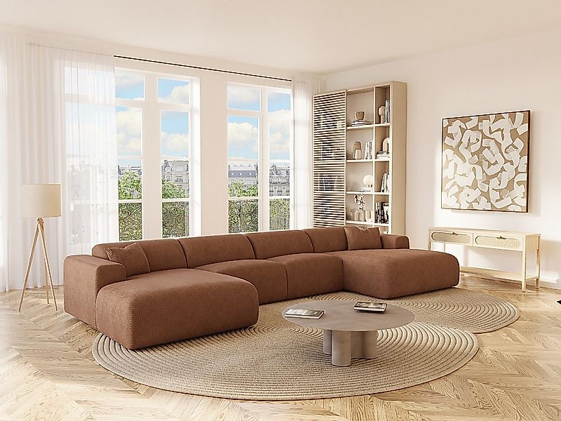 Große Wohnlandschaft - Samt-Stoff - Terracotta - POGNI von Maison Céphy günstig online kaufen