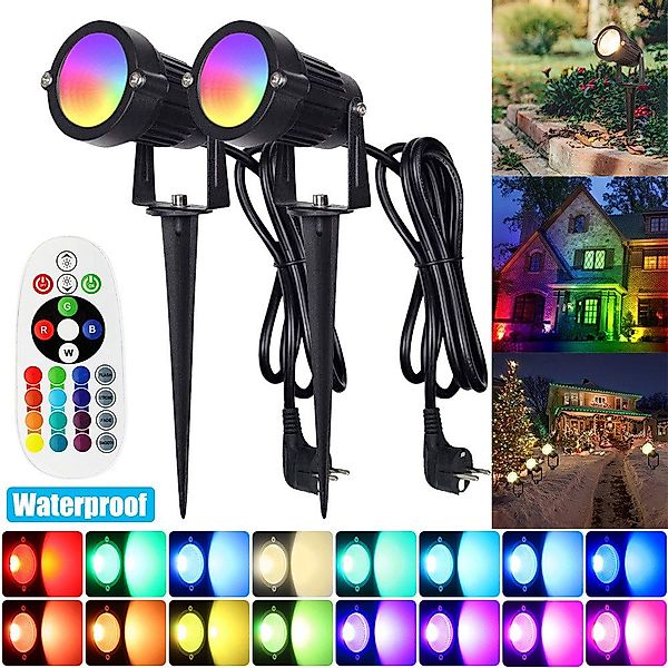 LMaxhome LED Gartenstrahler RGB Strahler Gartenbeleuchtung günstig online kaufen