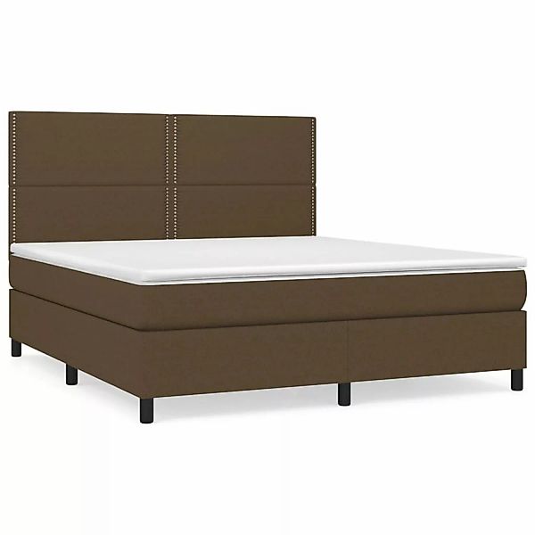 vidaXL Boxspringbett mit Matratze Dunkelbraun 160x200 cm Stoff1373239 günstig online kaufen