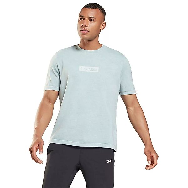 Reebok Les Mills Nat Dye V Kurzärmeliges T-shirt XS Blue Slate günstig online kaufen