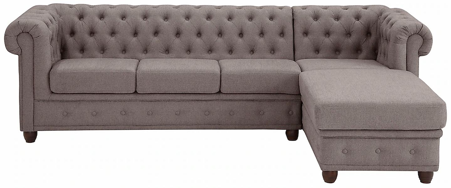 Home affaire Chesterfield-Sofa "New Castle L-Form", hochwertige Knopfheftun günstig online kaufen