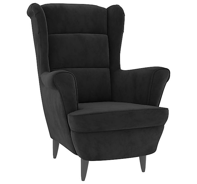 furnicato Sessel Schwarz Samt (1-St) günstig online kaufen