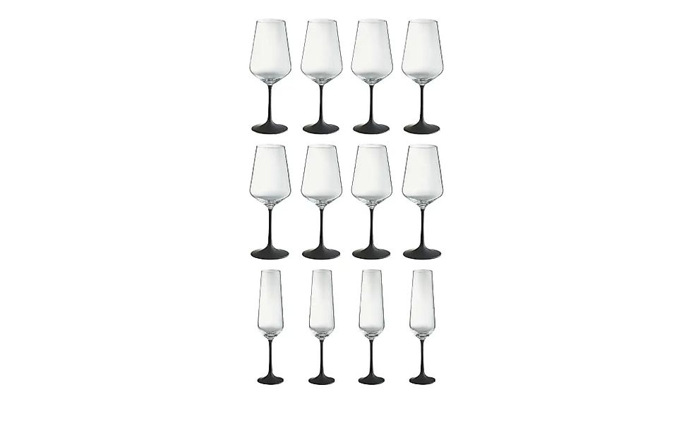 Peill+Putzler Gläserset  Alura ¦ schwarz ¦ Glas ¦ Maße (cm): B: 27 H: 19 Gl günstig online kaufen