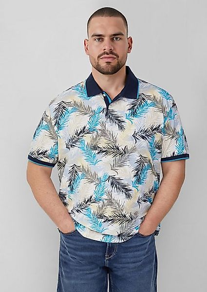 s.Oliver Kurzarmshirt Gemustertes Poloshirt mit Kontrast-Details günstig online kaufen