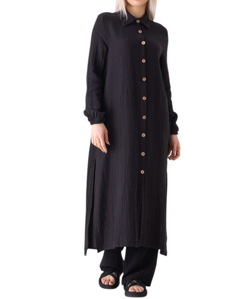 WENOR Longtunika Musselin 130cm lang Kokosknopf günstig online kaufen