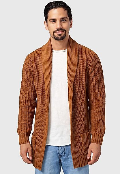 Indicode Strickjacke Herren Anaheim Herrenstrickjacke mit 2 aufgesetzten Ta günstig online kaufen