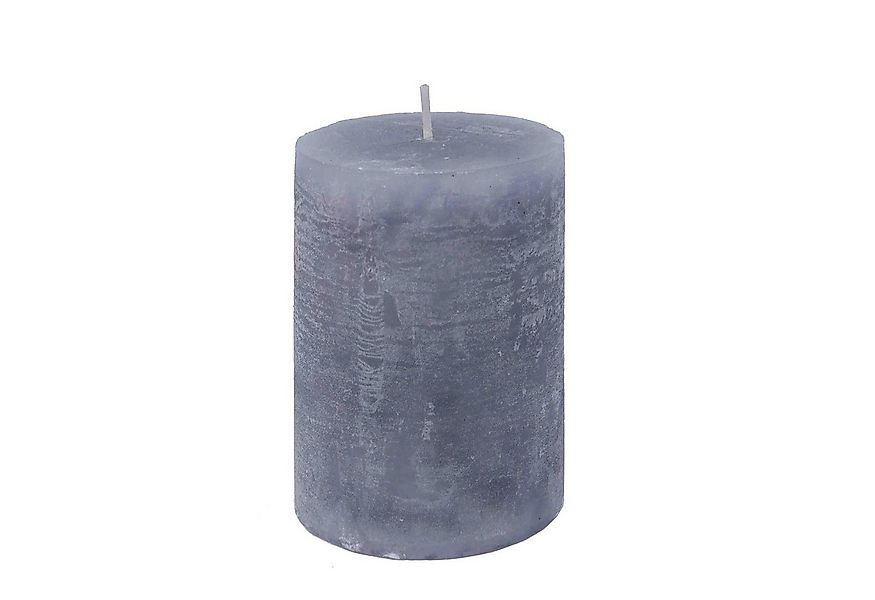 B&S Stumpenkerze Rustikkerze durchgefärbt frostgrau 10 x Ø 7 cm günstig online kaufen