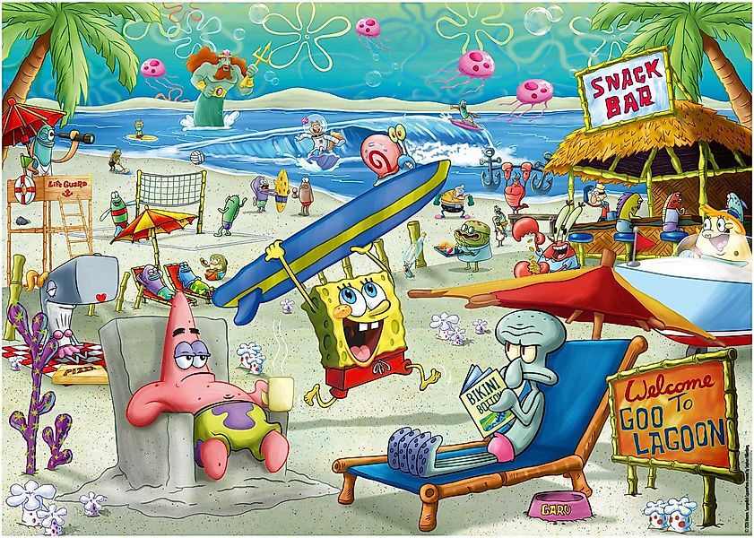 Ravensburger Puzzle SpongeBob Schwammkopf: Beach Fun at the Goo Lagoon, 100 günstig online kaufen