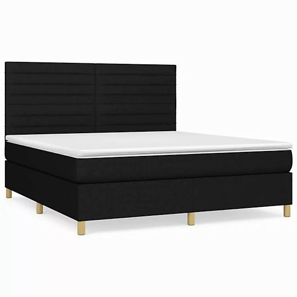 vidaXL Boxspringbett Boxspringbett mit Matratze Schwarz 160x200 cm Stoff Be günstig online kaufen