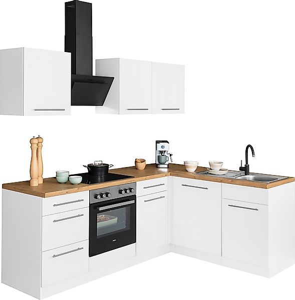 wiho Küchen Winkelküche "Unna", mit E-Geräten, Stellbreite 220 x 170 cm günstig online kaufen