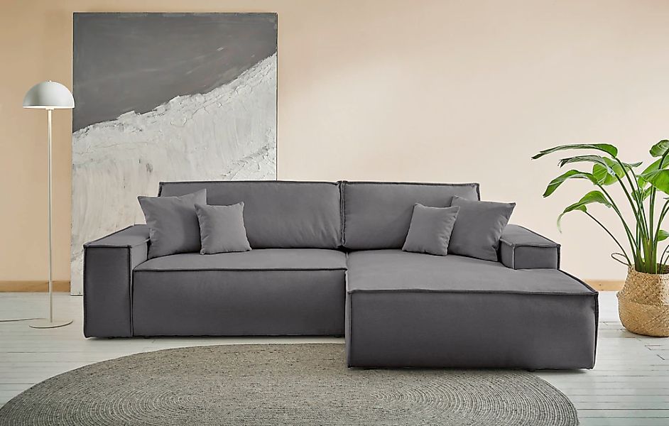 OTTO home Ecksofa "FINNLEY, L-Form 257 cm, Schlafsofa" mit Bettkasten, in B günstig online kaufen