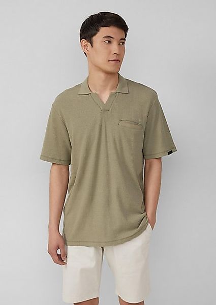 s.Oliver Kurzarmshirt Poloshirt aus Leinenmix mit Brusttasche Label-Patch günstig online kaufen