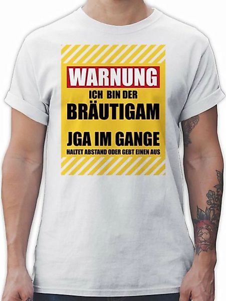 Shirtracer T-Shirt Warnung Ich bin der Bräutigam JGA Männer günstig online kaufen