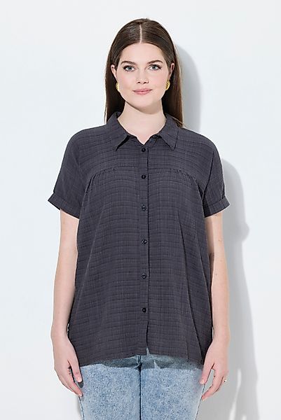 Ulla Popken Hemdbluse Hemdbluse Karo Oversized günstig online kaufen