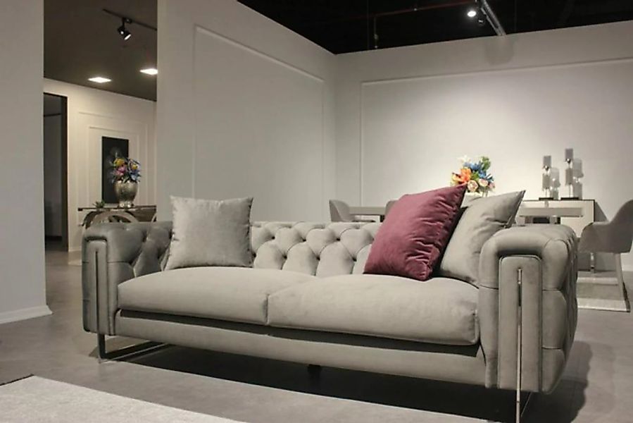 JVmoebel 3-Sitzer Grau Sofa Dreisitzer Modern Wohnzimmer Möbel Luxus Design günstig online kaufen