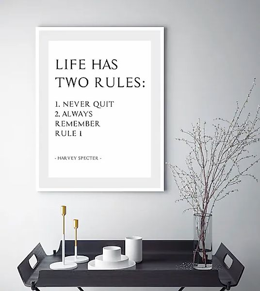 queence Bild »Never Quit«, Sprüche & Texte, Spruch, gerahmt günstig online kaufen