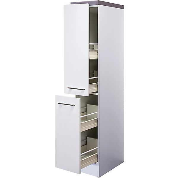 Flex-Well Exclusiv Küchen-Apothekerschrank Joelina 30 cm Weiß günstig online kaufen