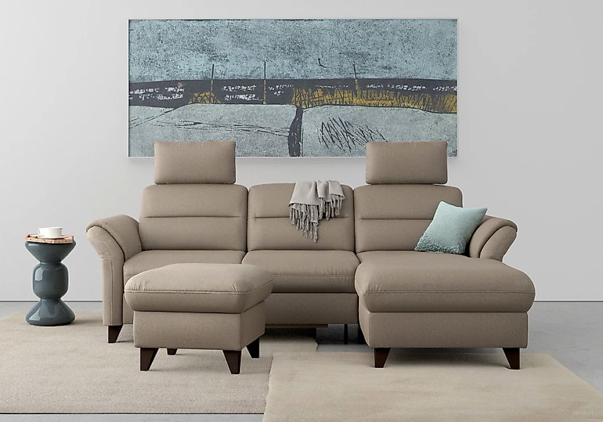sit&more Ecksofa "Mellum L-Form", Federkern, wahlweise mit Bettfunktion, Be günstig online kaufen
