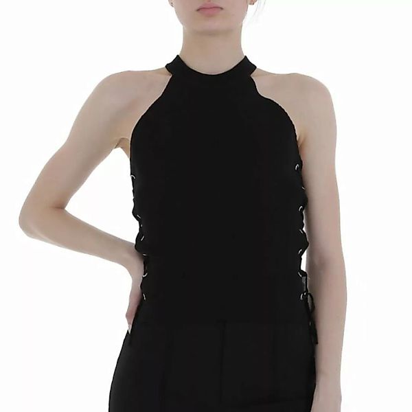 Ital-Design Tanktop Damen Freizeit Cold Shoulder Stretch Top in Schwarz günstig online kaufen