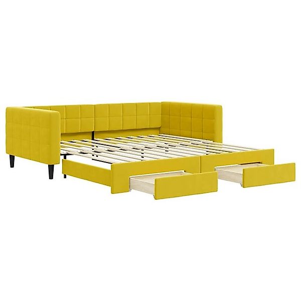 vidaXL Ausziehbett, Tagesbett Ausziehbar mit Schubladen Gelb 100x200 cm Sam günstig online kaufen