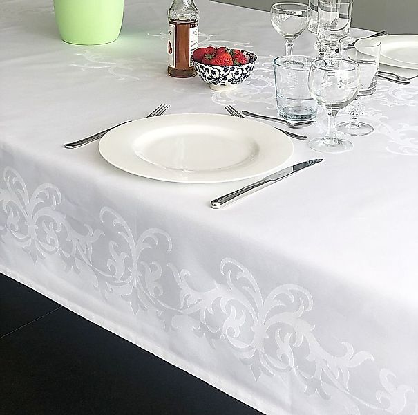 Libusch® Tischdecke DAMAST-Tischdecke Prinzipal, weiß, ornamentales günstig online kaufen