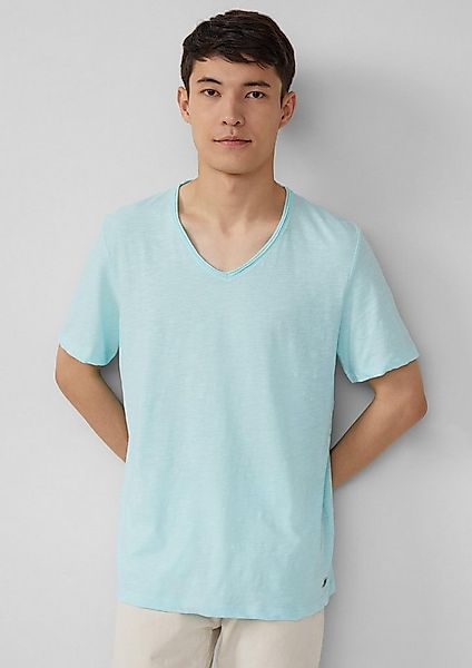 s.Oliver Kurzarmshirt T-Shirt Luftiges T-Shirt mit V-Ausschnitt und Flammga günstig online kaufen