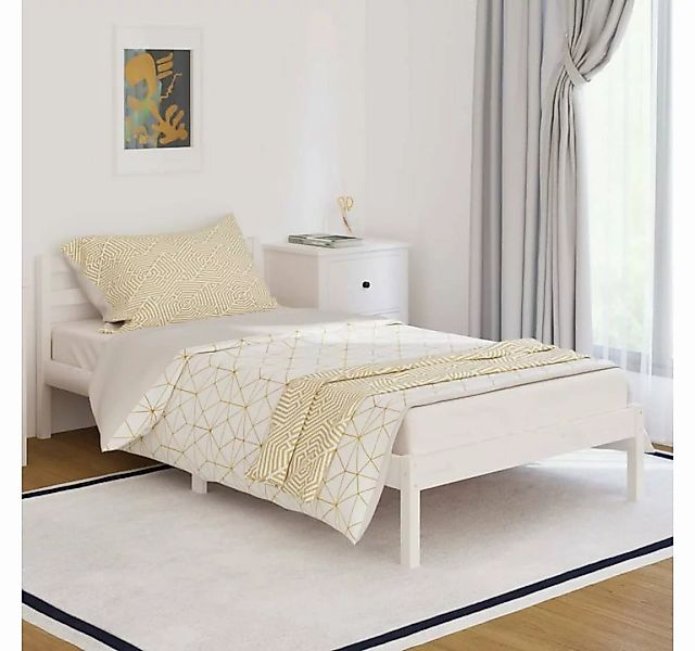 furnicato Bett Massivholzbett Kiefer 100x200 cm Weiß günstig online kaufen