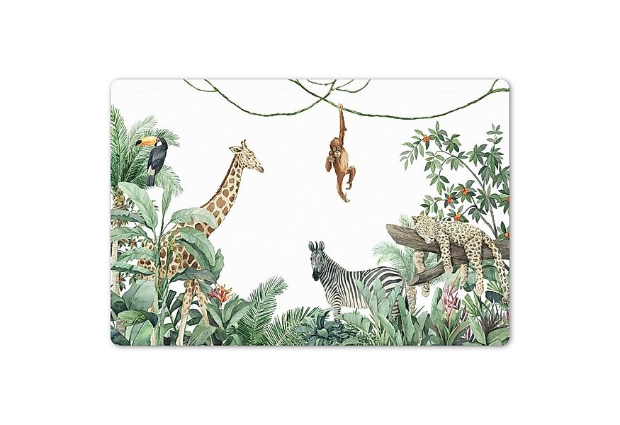 MuchoWow Platzset Dschungel - Tiere - Kinder - Natur, (1-St), Kinder-Arbeit günstig online kaufen