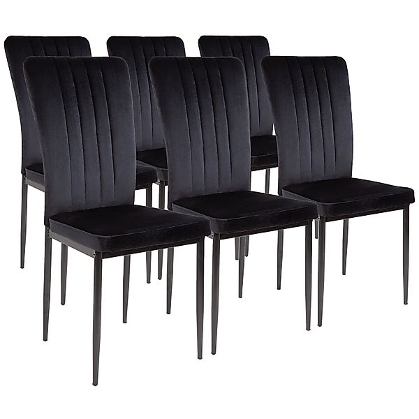 Albatros Esszimmerstühle MODENA 6er Set Schwarz günstig online kaufen