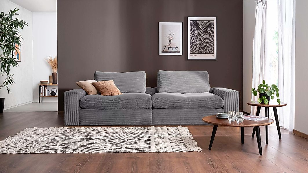 alina Big-Sofa "Sandy", 266 cm breit und 98 cm tief, in modernem Cordstoff günstig online kaufen