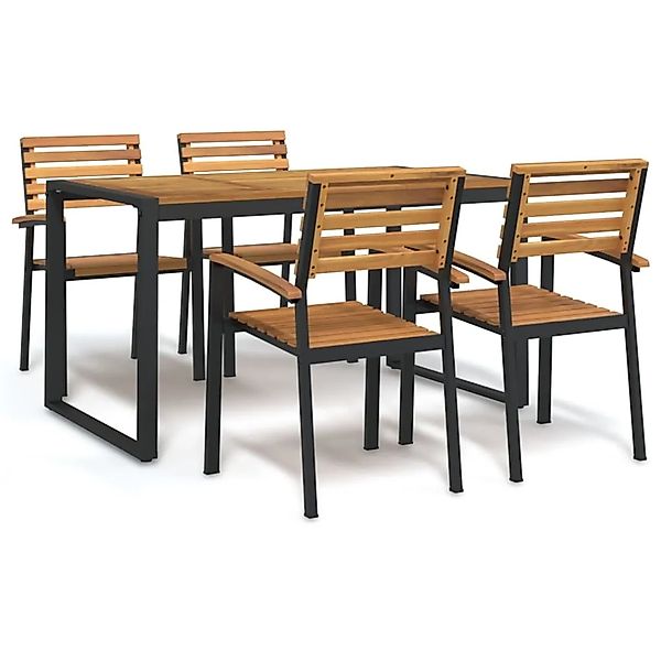 vidaXL 5-Tlg Garten-Essgruppe Massivholz Akazie und Metall 3155406 günstig online kaufen