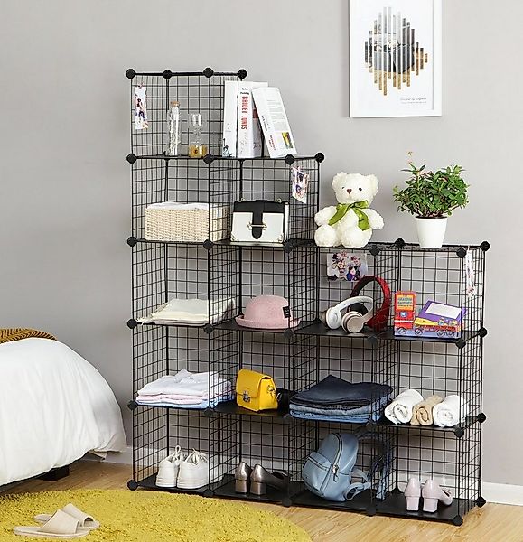 SONGMICS Regalwürfel LPI44H, Steckregal, Schuhregal, Regalsystem mit 16 Wür günstig online kaufen