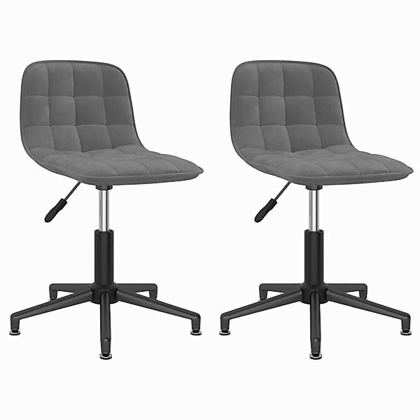 Esszimmerstühle 2 Stk. Drehbar Dunkelgrau Samt günstig online kaufen