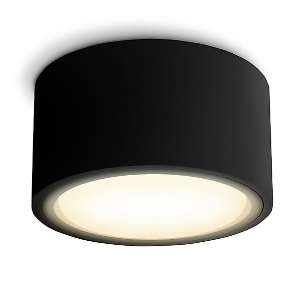 SSC-LUXon Celi-X LED Deckenleuchte Flach Rund Schwarz mit GX53 5W Warmweiß günstig online kaufen