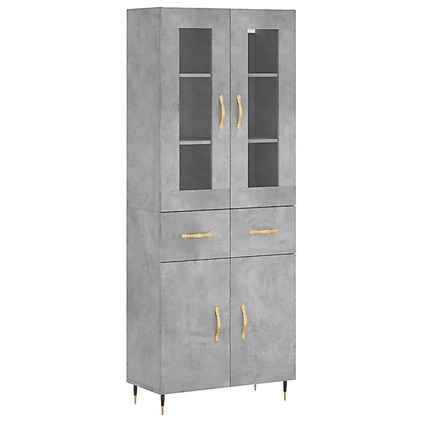 vidaXL Highboard Betongrau 69,5x34x180 cm Holzwerkstoff 3198517 günstig online kaufen