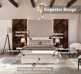 FDM Boxspringbett Polsterbett Stauraumbett Bettgestell 140x200, günstig online kaufen