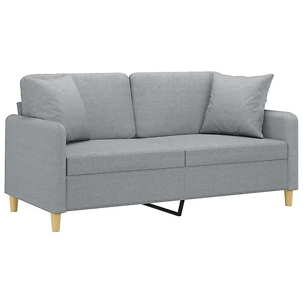 vidaXL 2-Sitzer-Sofa mit Zierkissen Hellgrau 140 cm Stoff 3200909 günstig online kaufen