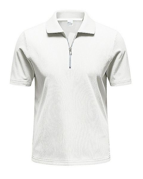 Allthemen Poloshirt mit Cord-Struktur Halbzip Kurzarmshirt günstig online kaufen