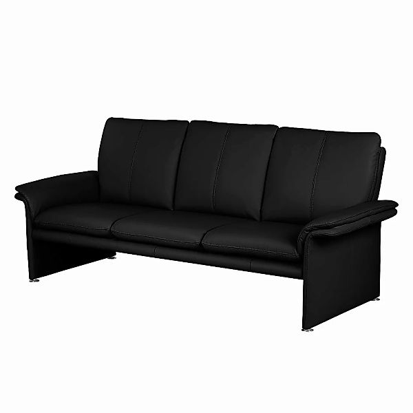 home24 Modoform Sofa Capri 3-Sitzer Schwarz Echtleder 214x90x88 cm (BxHxT) günstig online kaufen