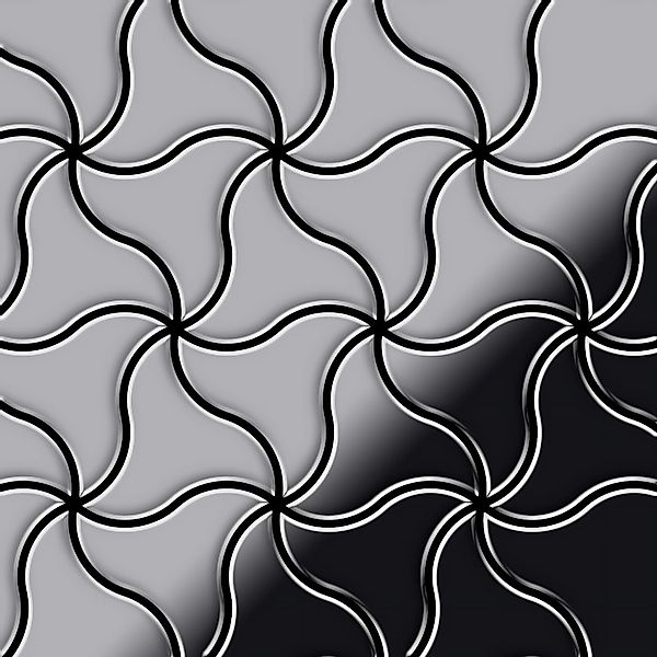 ALLOY Mosaik Fliese Massiv Metall Edelstahl Hochglänzend Grau 1,6mm Stark N günstig online kaufen