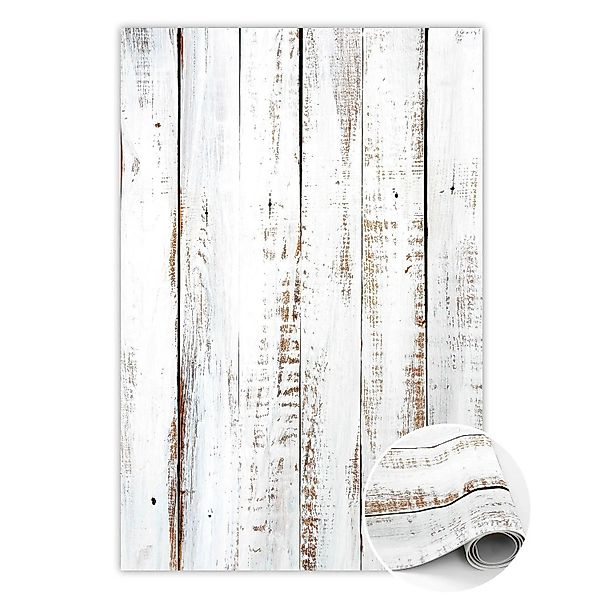 Tulup Teppich Rustikales Holz PVC Vloer Mat 100x150 cm Weiß PVC Floor Mat V günstig online kaufen