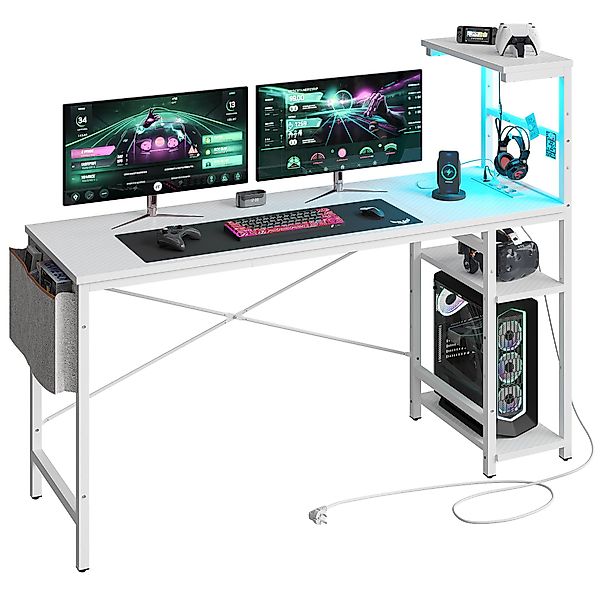 Bestier Gamingtisch Gaming-Schreibtisch mit Regalen, Stabil günstig online kaufen